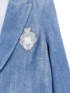 Giacca per bambina Ermanno Scervino Junior azzurra con revers classici Z1G101 7366 0062 ERMANNO SCERVINO JUNIOR 