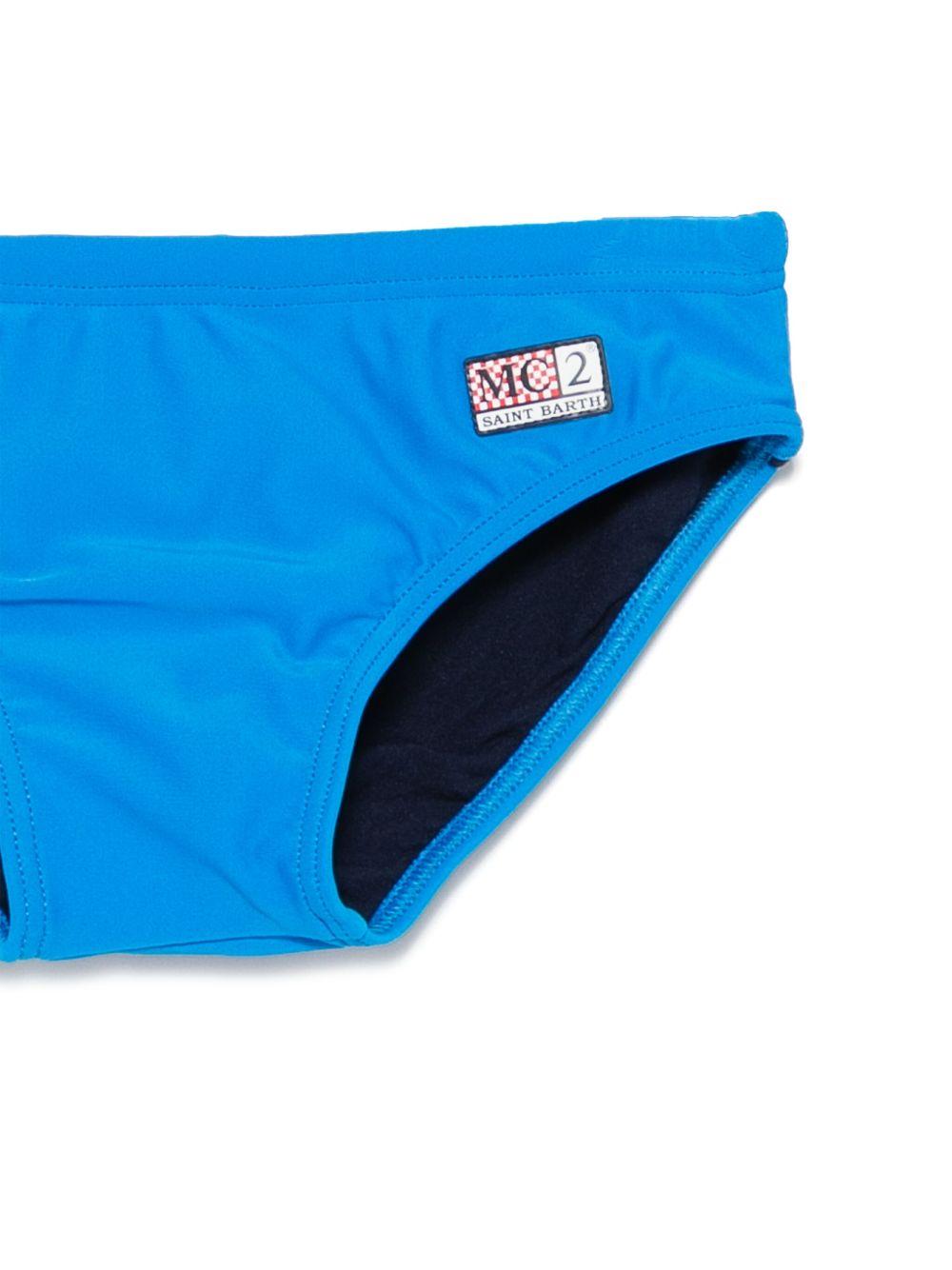 Costume da bagno per bambino Mc2 Sainth Barth Kids blu Billy con mini targhetta con logo BIL0001 01277H MC2 ST. BARTH KIDS 