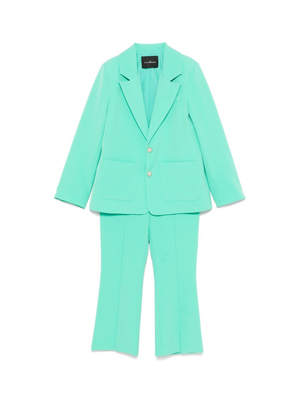 John Richmond Junior girls' green single-breasted suit with chest welt pocket