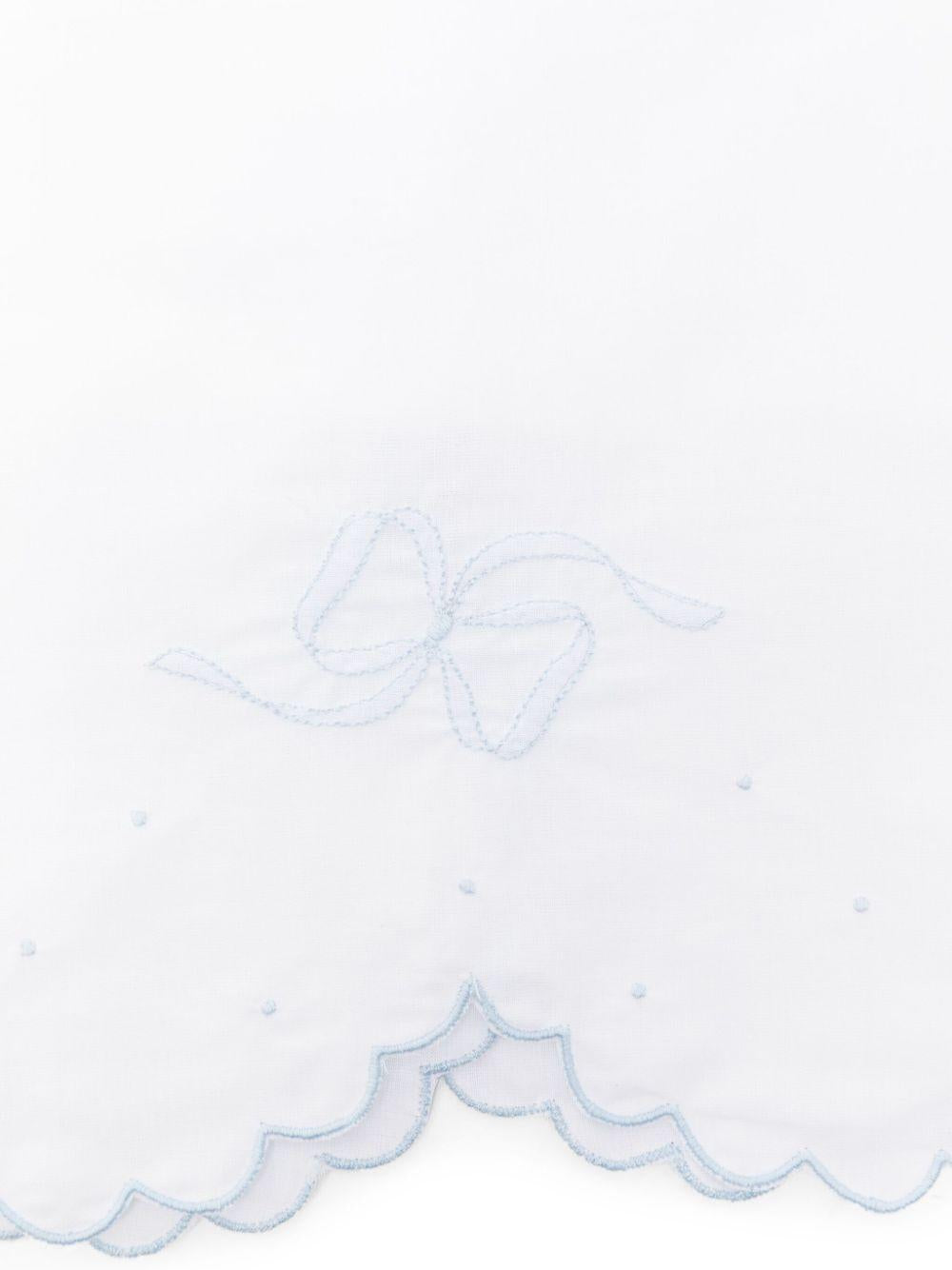 Coperta smerlata per neonati Mariella Ferrari bianco con fiocco LZA1 AZZURRO MARIELLA FERRARI 