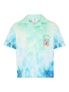 Camicia per bambino Casablanca Kids blu a maniche corte KSP26SH18001 SURF LOTUS CASABLANCA KIDS 