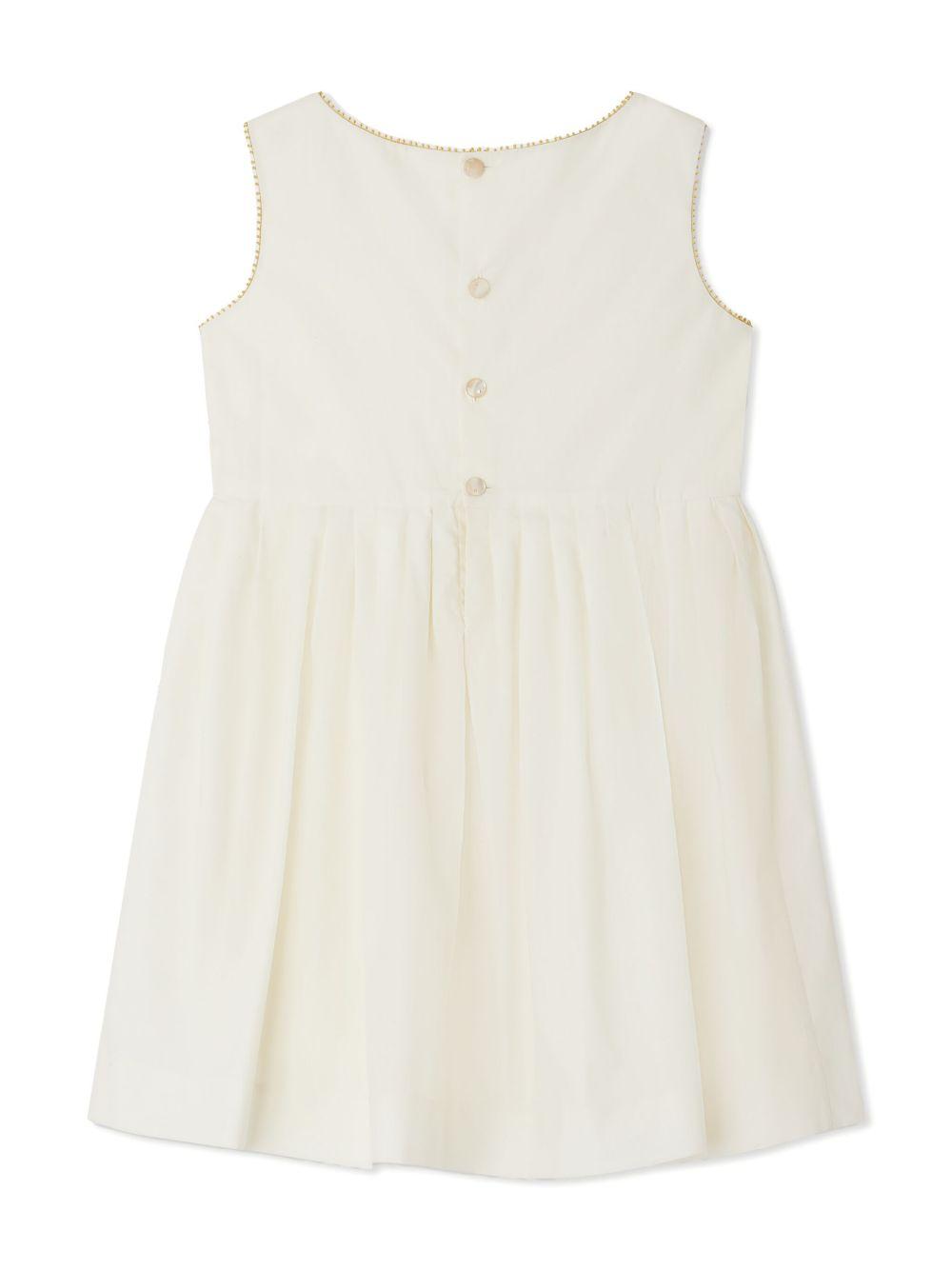 Abito per bambina Bonpoint Alina bianco con ricamo a fiori S05GDRW00008 004 BONPOINT 