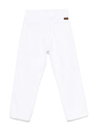 Chino dritti per bambino Paolo Pecora Kids bianco con due tasche posteriori a filetto PP3979 BIANCO PAOLO PECORA KIDS 
