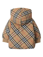 Piumino reversibile per neonato Burberry Kids marrone a quadri 8112753 B9368 BURBERRY KIDS 