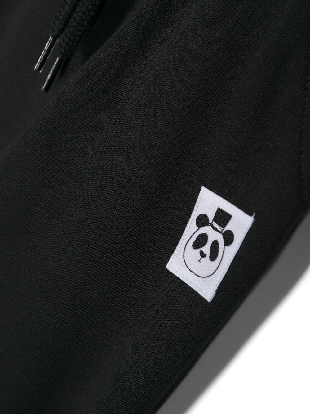 Pantaloni sportivi con applicazione logo per neonato Mini Rodini nero con calzini a coste 1000014699NB BLACK MINI RODINI 