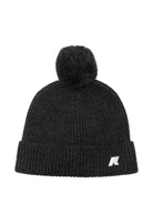 Berretto per bambina K-Way Kids nero con pompon a coste K31359W AZ3 K-WAY KIDS 