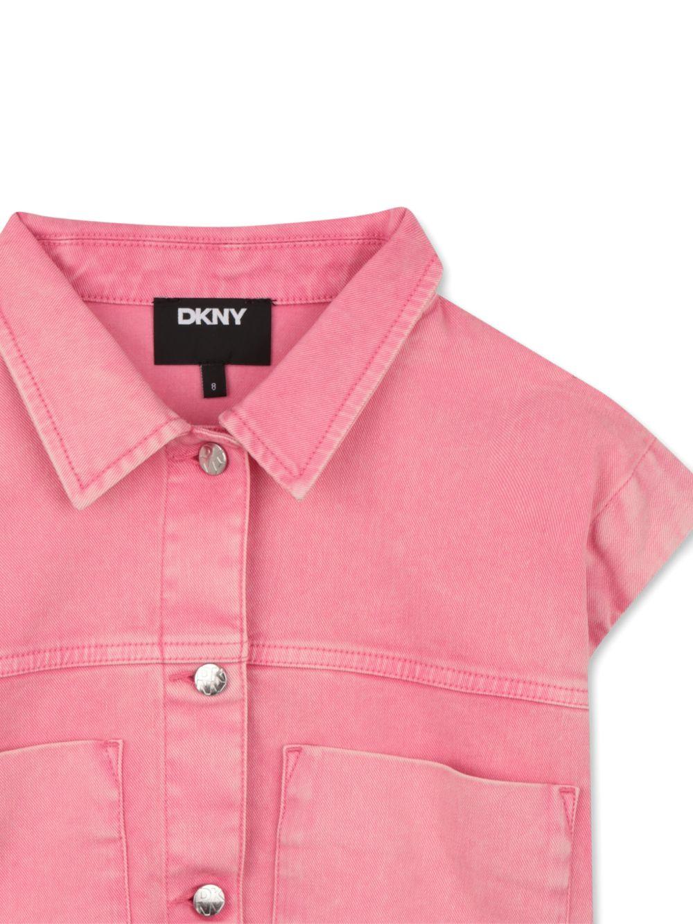 Giubbino per bambina DKNY Kids rosa con colletto D62687 48K DKNY 