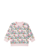 Felpa per neonata Stella McCartney Kids rosa con stampa logo all-over TY4020 Z3581 51RMC STELLA McCARTNEY KIDS 
