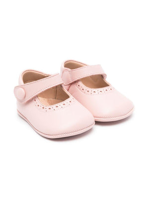 Eli1957 pink first steps shoes for newborns with leather insole and logo