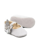 Ballerine per neonata BabyWalker argento con glitter e decorazione a farfalla PB1644 SILVER BABYWALKER 