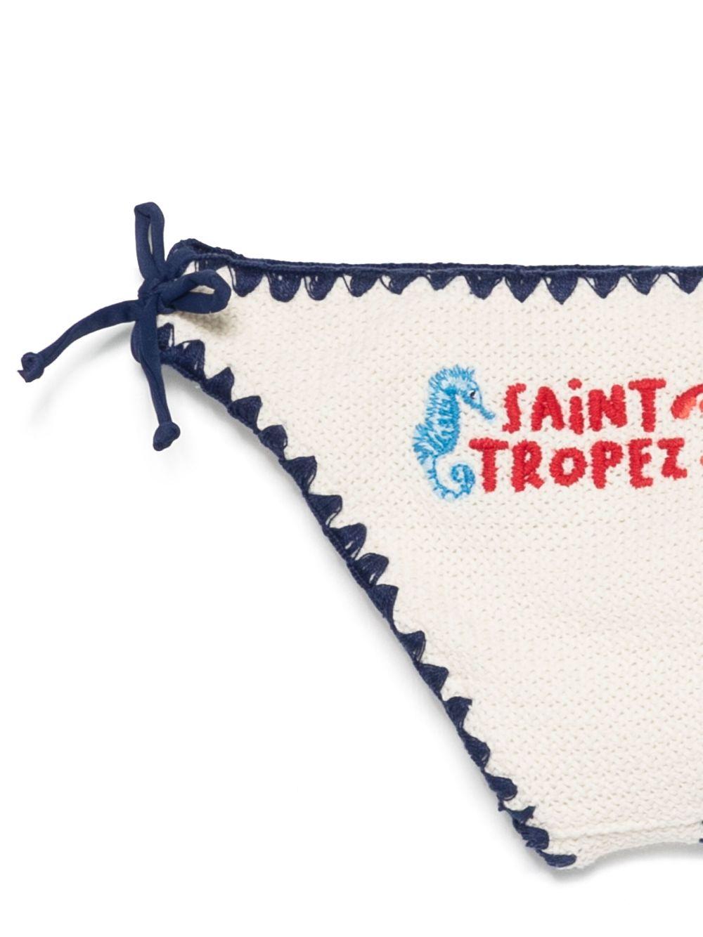 Bikini per bambina MC2 Saint Barth Kids Holly beige con laccetti con nodo HOL0001 00062H MC2 ST. BARTH KIDS 