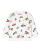 Felpa per neonato Moschino Kids bianco con stampa Teddy Bear M7F04QLCB52 83633 MOSCHINO KIDS 