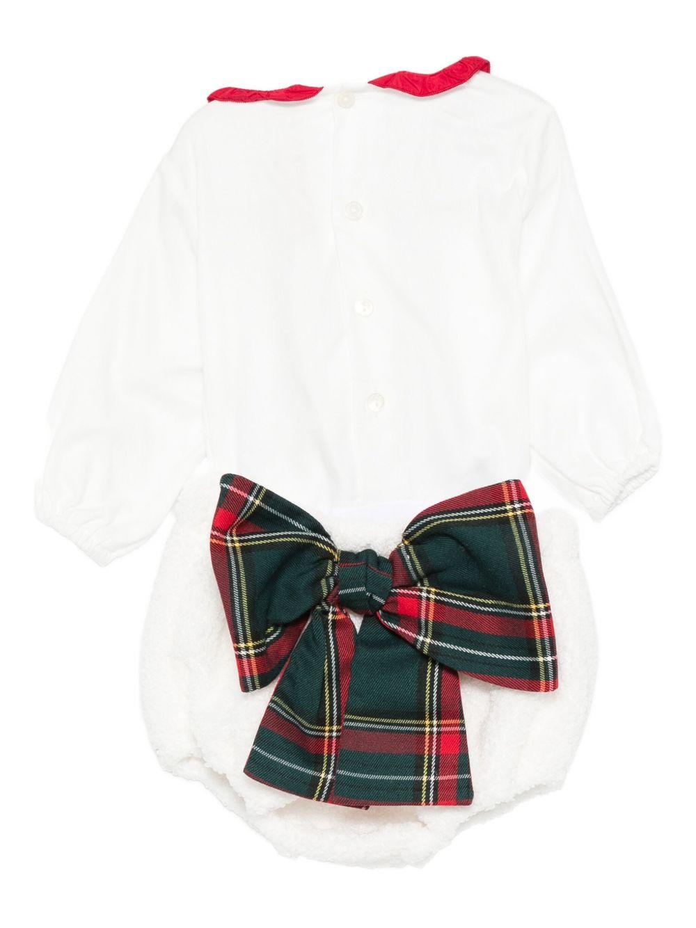 Set t-shirt e shorts per neonata La Stupenderia bianca con dettaglio fiocco 1TBCT16 W20 LA STUPENDERIA 