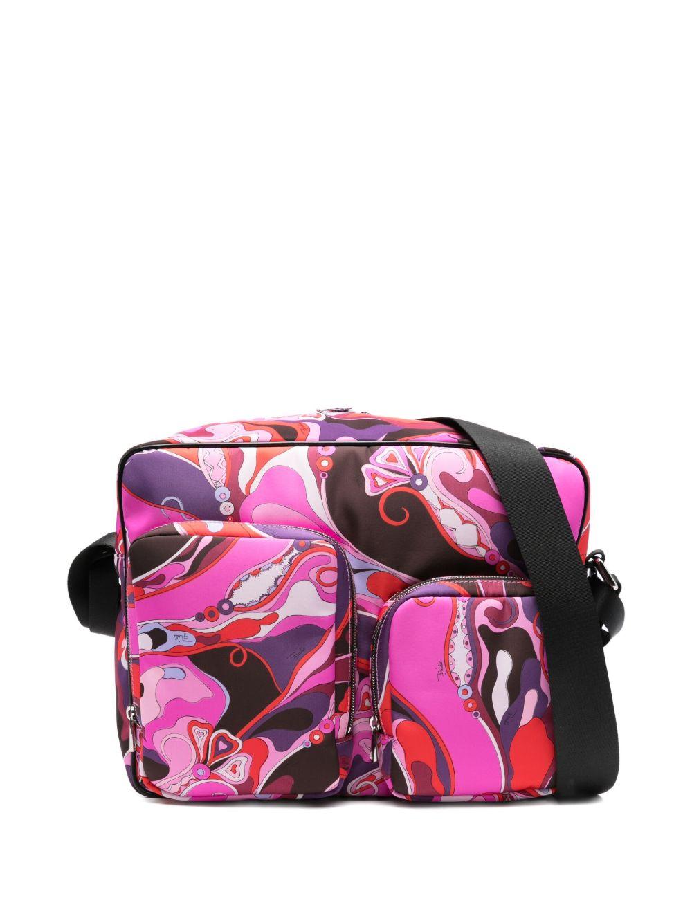 Borsa fasciatoio per neonata Emilio Pucci Junior fucsia con stampa a farfalla PX0028 N0373 513RO EMILIO PUCCI JUNIOR 