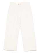 Pantaloni di velluto a coste per bambino Moschino Kids bianchi con due tasche lateralil HDP05WLVC01 20085 MOSCHINO KIDS 