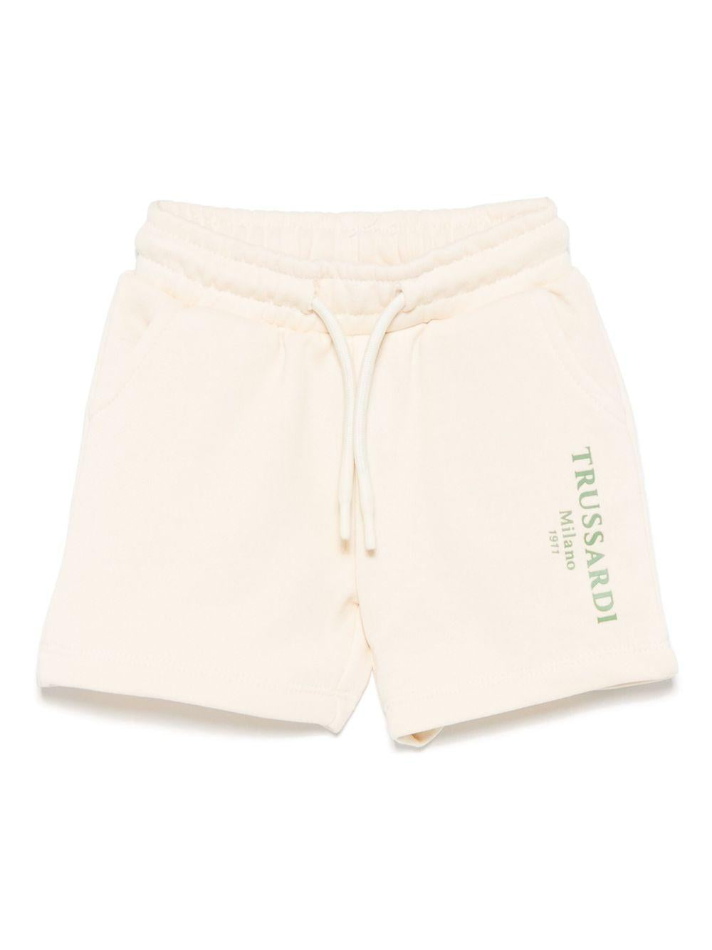 Shorts sportivi per neonato TRUSSARDI JUNIOR beige con logo TIP25016BE BUTTER TRUSSARDI JUNIOR 