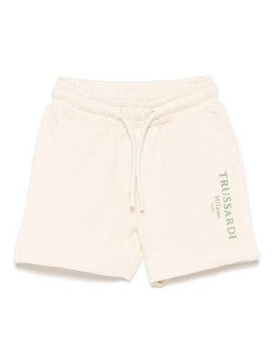 Shorts sportivi per neonato TRUSSARDI JUNIOR beige con logo