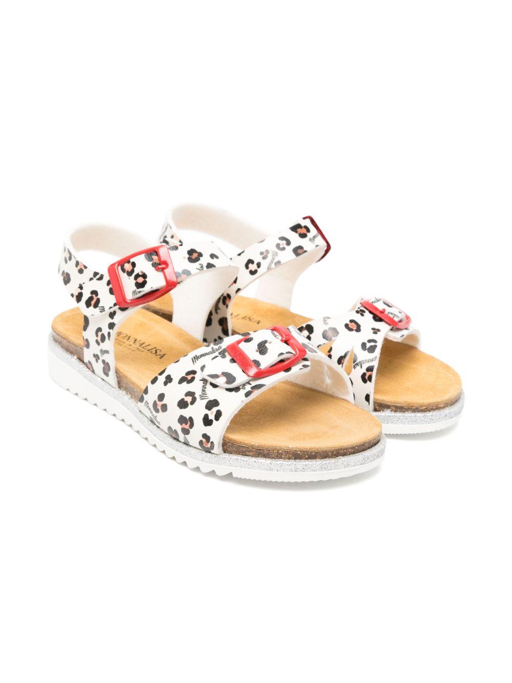 Sandali per bambina Monnalisa beige con stampa leopardata 8CE012 5720 0080 MONNALISA 