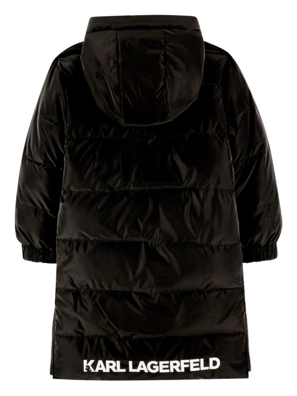 Piumino reversibile per bambina Karl Lagerfeld Kids nero con cappuccrio e spacchi laterali Z30603 M22 KARL LAGERFELD KIDS 