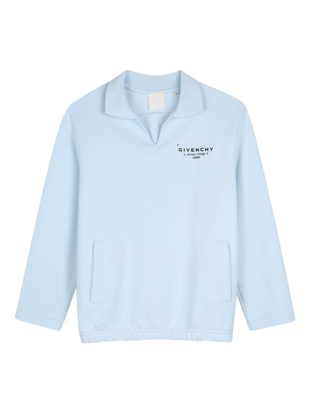 T-shirt per bambino Givenchy Kids azzurra con colletto polo H31096 77L GIVENCHY KIDS 