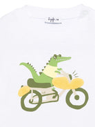 T-shirt con stampa per neonato Il Gufo bianco con orlo dritto P25TS480MF001 156 IL GUFO 