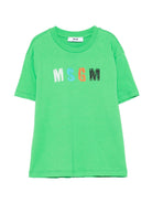 T-shirt per bambino MSGM Kids verde con stampa grafica S6MSJBTH232 MS006 MSGM KIDS 