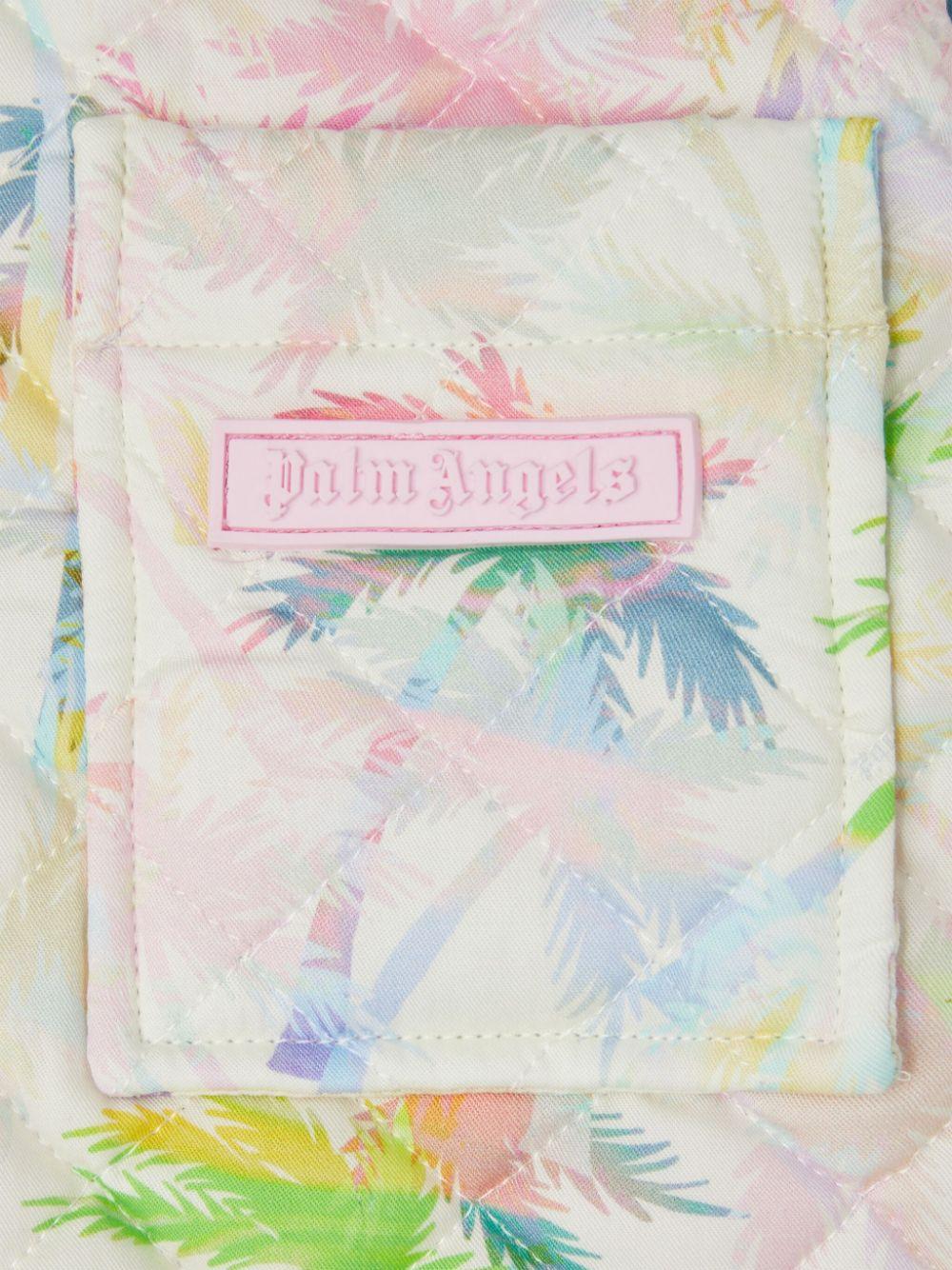 Piumino reversibile con stampa per bambina Palm Angels Kids bianco tasca frontale applicata PGES003S25FAB001 043B PALM ANGELS KIDS 