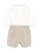 Set t-shirt e pantaloni per neonato La Stupenderia beige con colletto alla Peter Pan 1TBCT23 V20 LA STUPENDERIA 