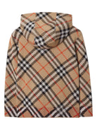 Felpa per bambino Burberry Kids marrone con cappuccio e motivo a quadri 8104314 B9368 BURBERRY KIDS 