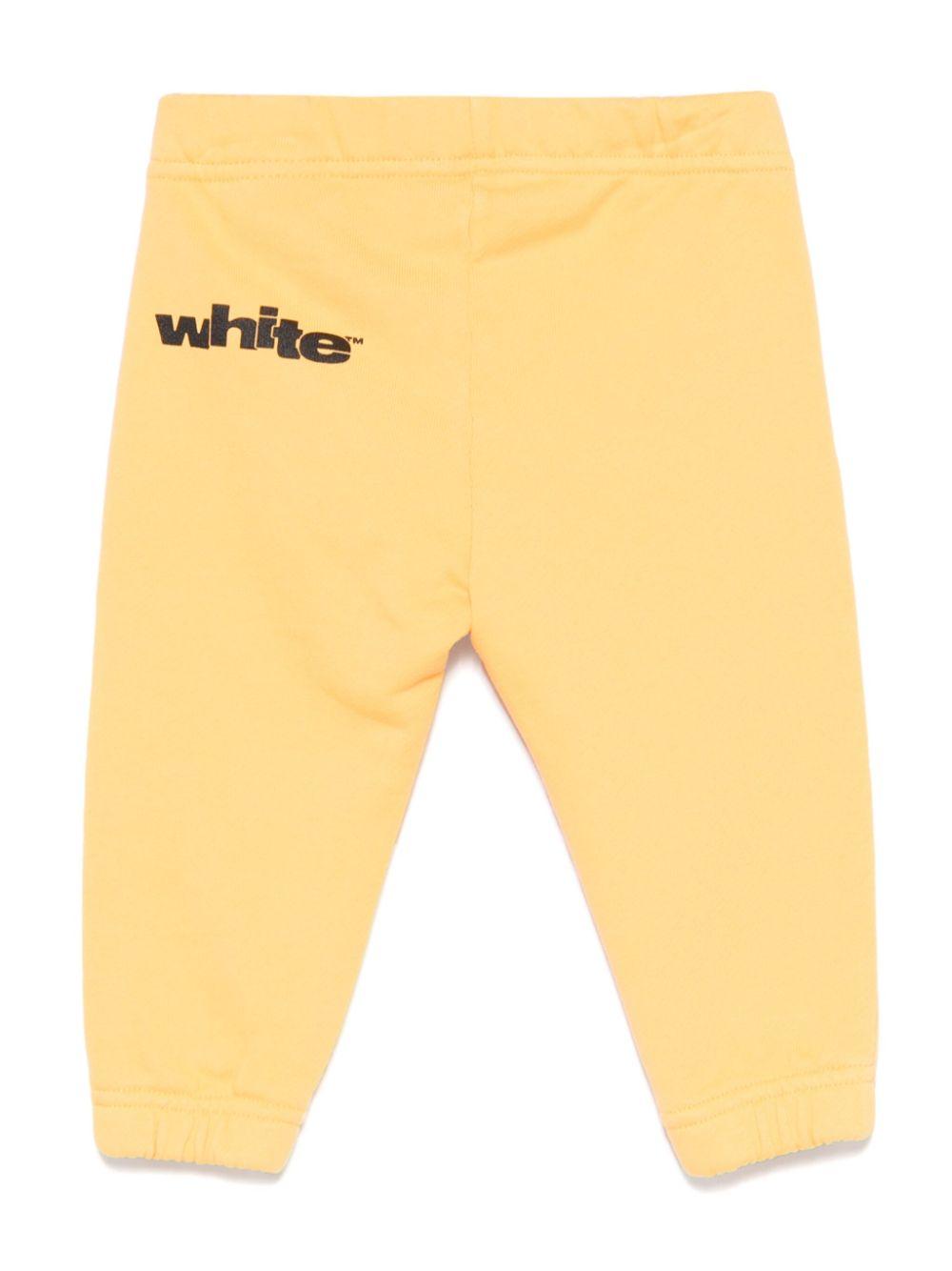 Pantaloni di tuta con stampa grafica per neonato Off-White Kids giallo con polsini elasticizzati OBXD001S25FLE002 1810 OFF WHITE KIDS 