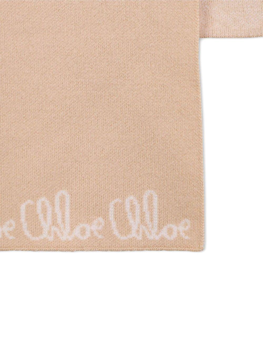 Sciarpa per bambina Chloé Kids beige con stampa logo C20674 257 CHLOE' KIDS 