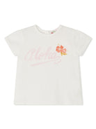 T-shirt per neonata Bonpoint Cira bianco con stampa con testo C05XTSK00002 102 BONPOINT 