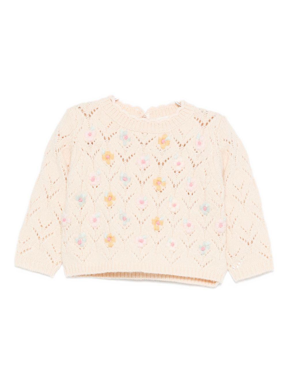 Maglione per neonata Louise Misha rosa con decorazione floreale FRC-W25-J0134 CREAM LOUISE MISHA 