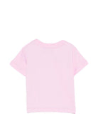 T-shirt per neonata Moschino Kids rosa con dettagli in rilievo MVM047LAA24 51473 MOSCHINO KIDS 
