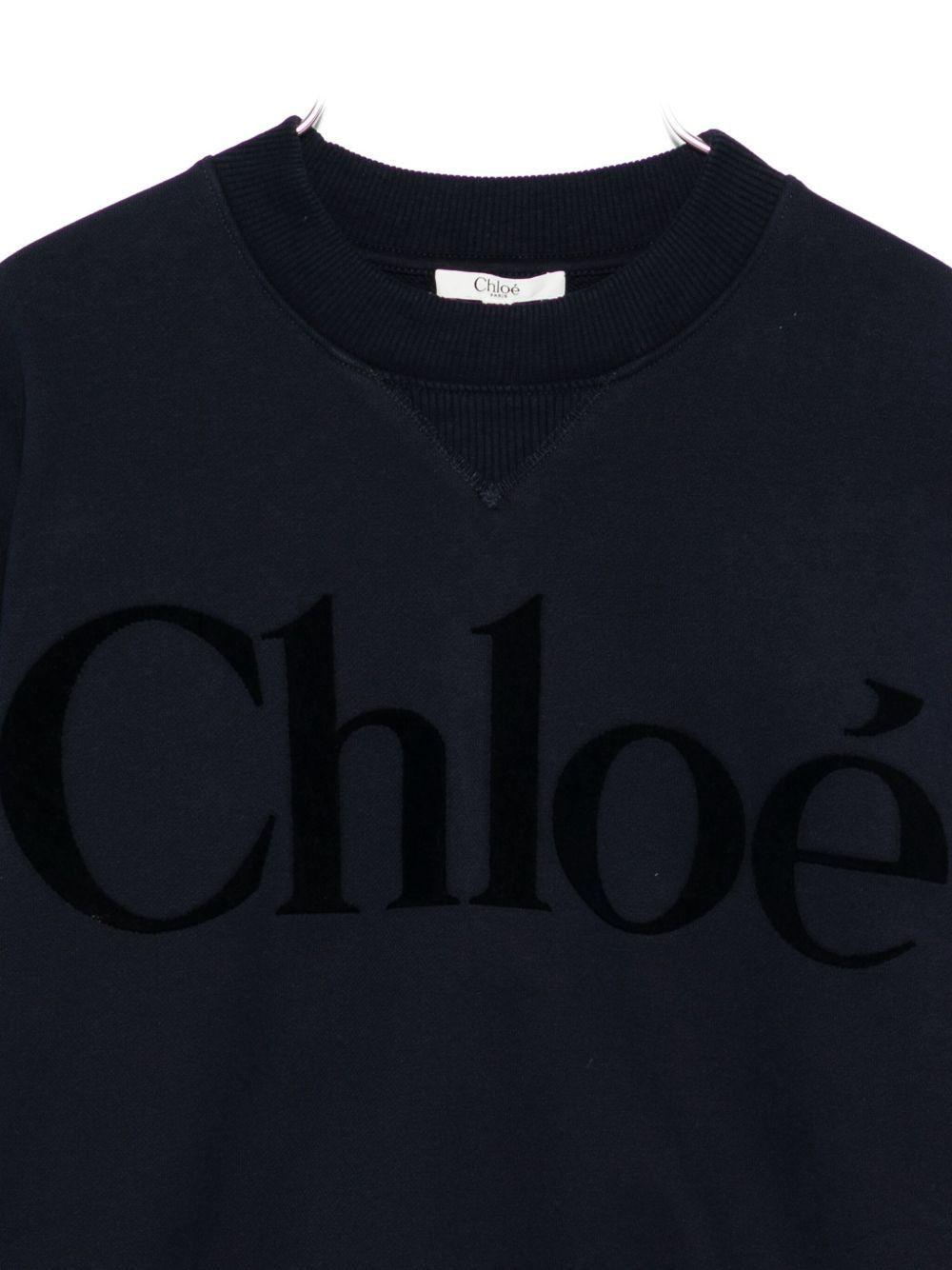 Felpa per bambina Chloé kids blu con logo sul davanti C20649 859 CHLOE' KIDS 