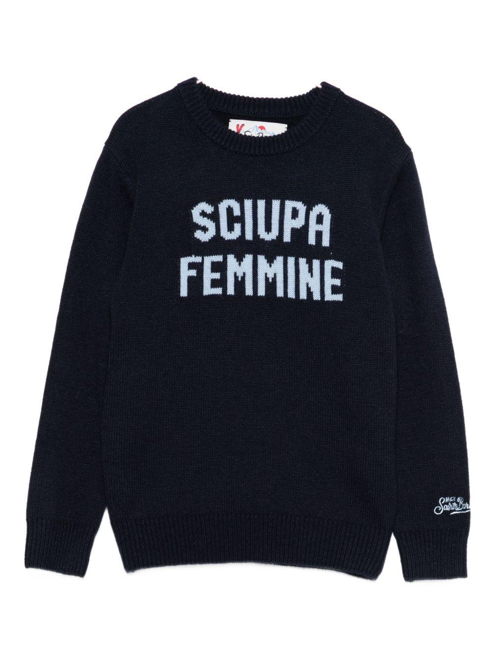 Maglione Douglas per bambino MC2 Saint Barth Kids blu con scritta "Sciupa Femmine" DOU0001 02011I MC2 ST. BARTH KIDS 