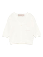 Cardigan per neonato La Stupenderia bianco con design lavorato a maglia WCCR63 802 LA STUPENDERIA 