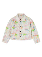 Piumino reversibile con stampa per bambina Palm Angels Kids bianco tasca frontale applicata PGES003S25FAB001 043B PALM ANGELS KIDS 