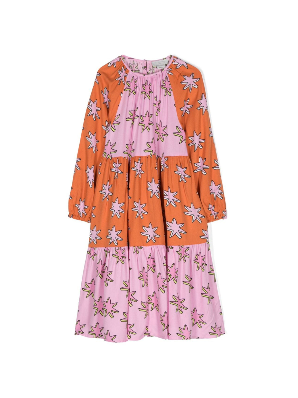 Abito per bambina Stella McCartney Kids Bright Stars arancione e rosa con grafica TV1C10 Z2083 403MC STELLA McCARTNEY KIDS 