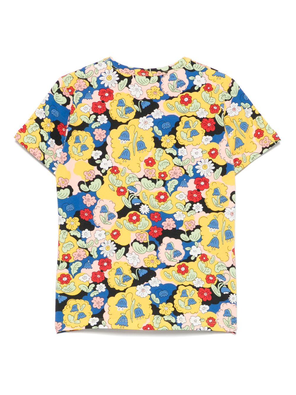 Maglietta per bambina Mini Rodini multicolore con stampa floreale 2562010300 MULTI MINI RODINI 