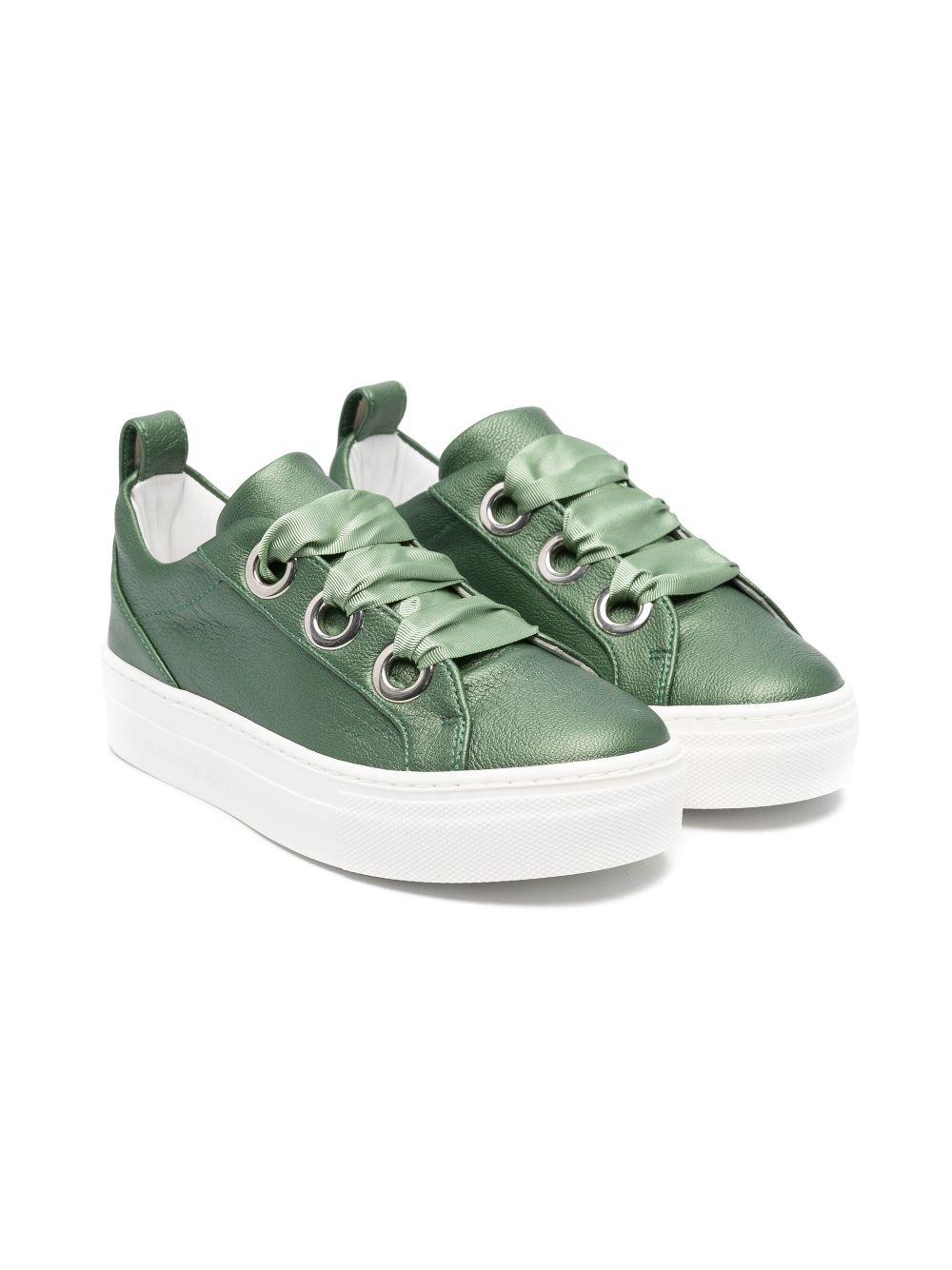 Sneakers per bambina Colorichiari verde con soletta in pelle con logo FJ958172 4114 35 COLORICHIARI 