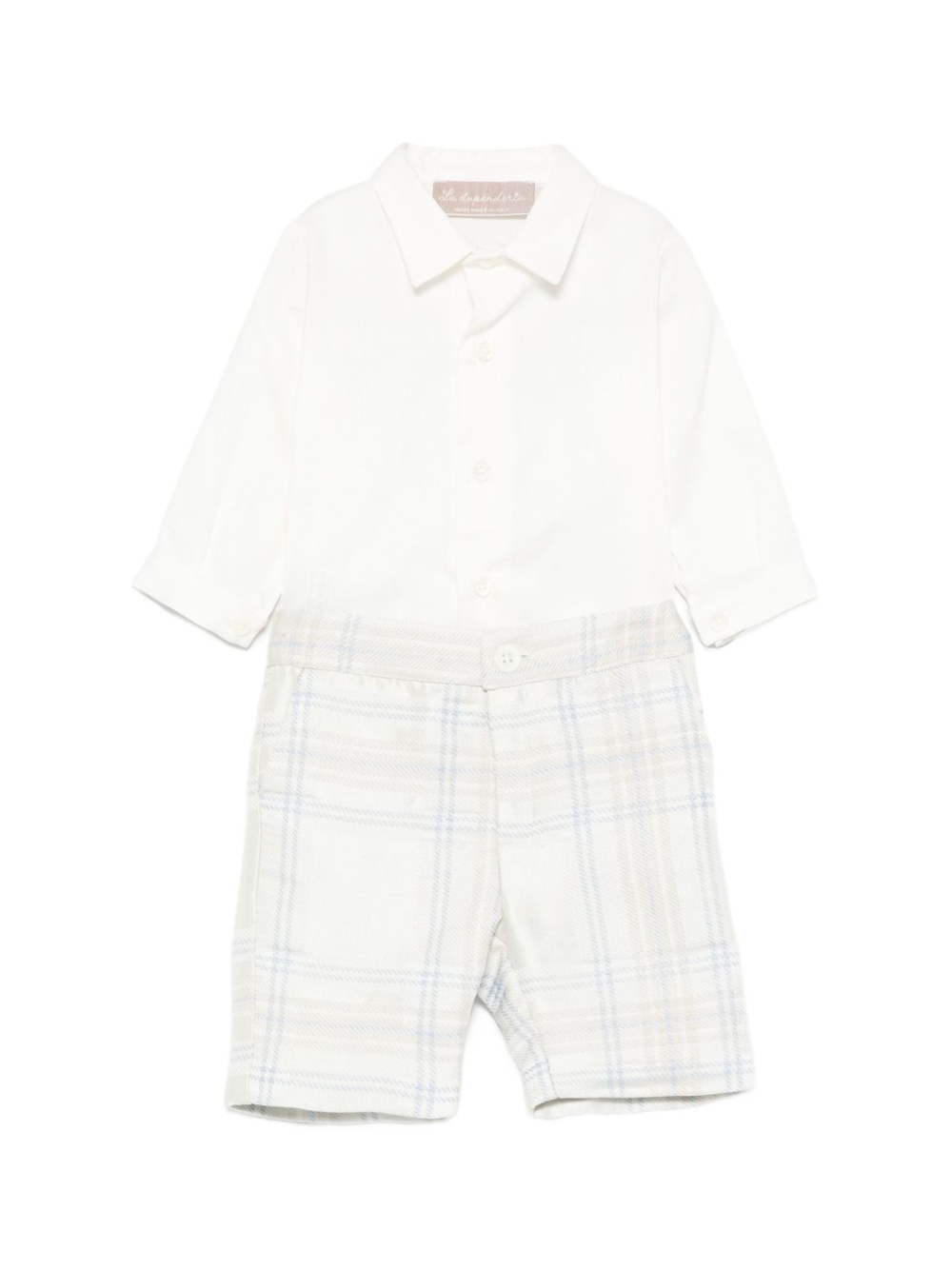Completo camicia e pantaloncini per neonato La Stupenderia azzurro con motivo a quadri 1CCCT23 Z09 LA STUPENDERIA 