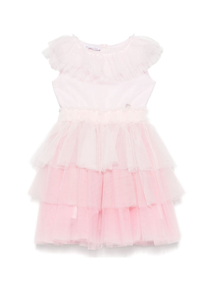 Monnalisa pink tulle dress for girls with tulle net