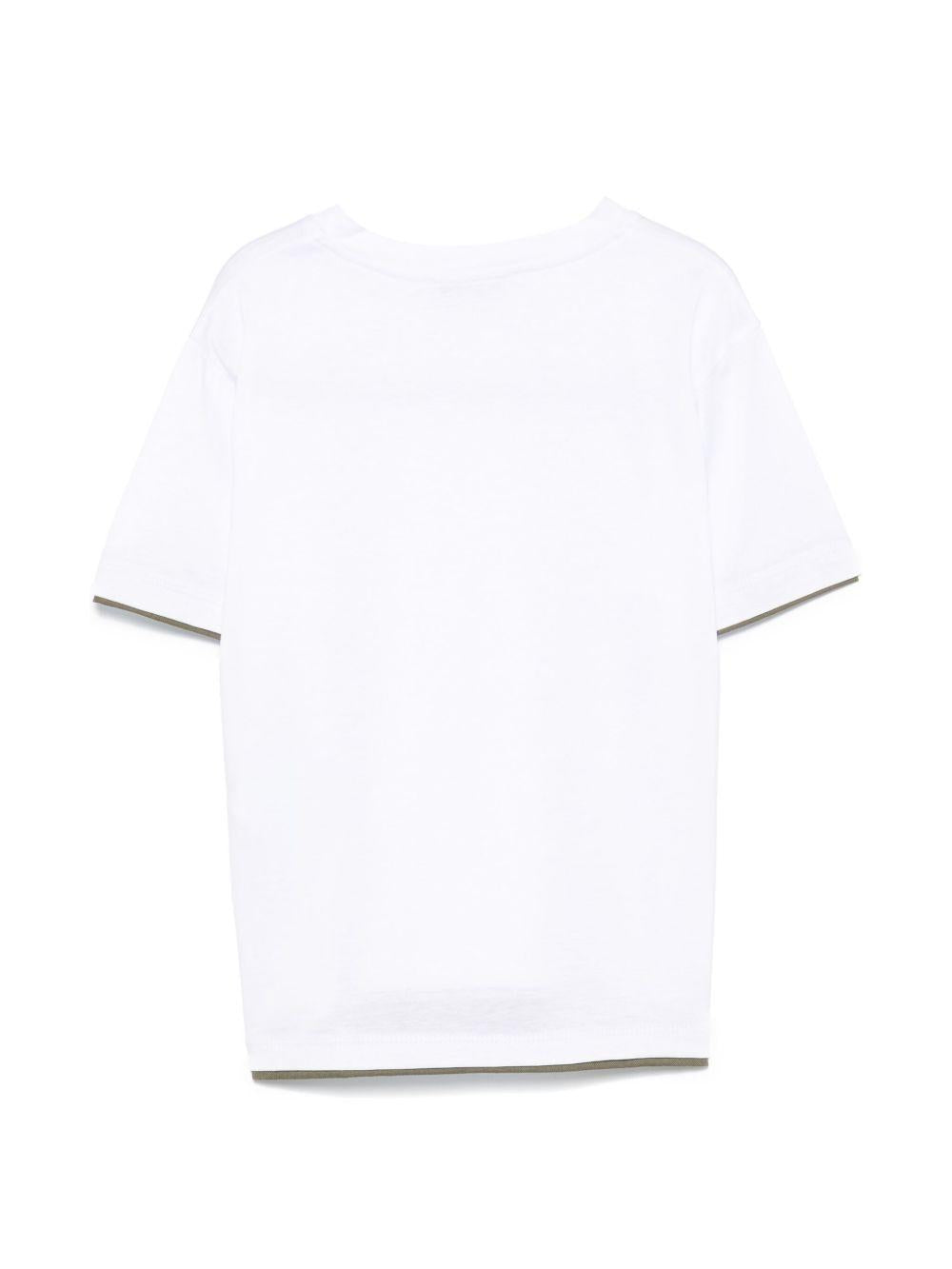 T-shirt per bambino Paolo Pecora Kids bianco con design a strati PP3912 B-VE PAOLO PECORA KIDS 
