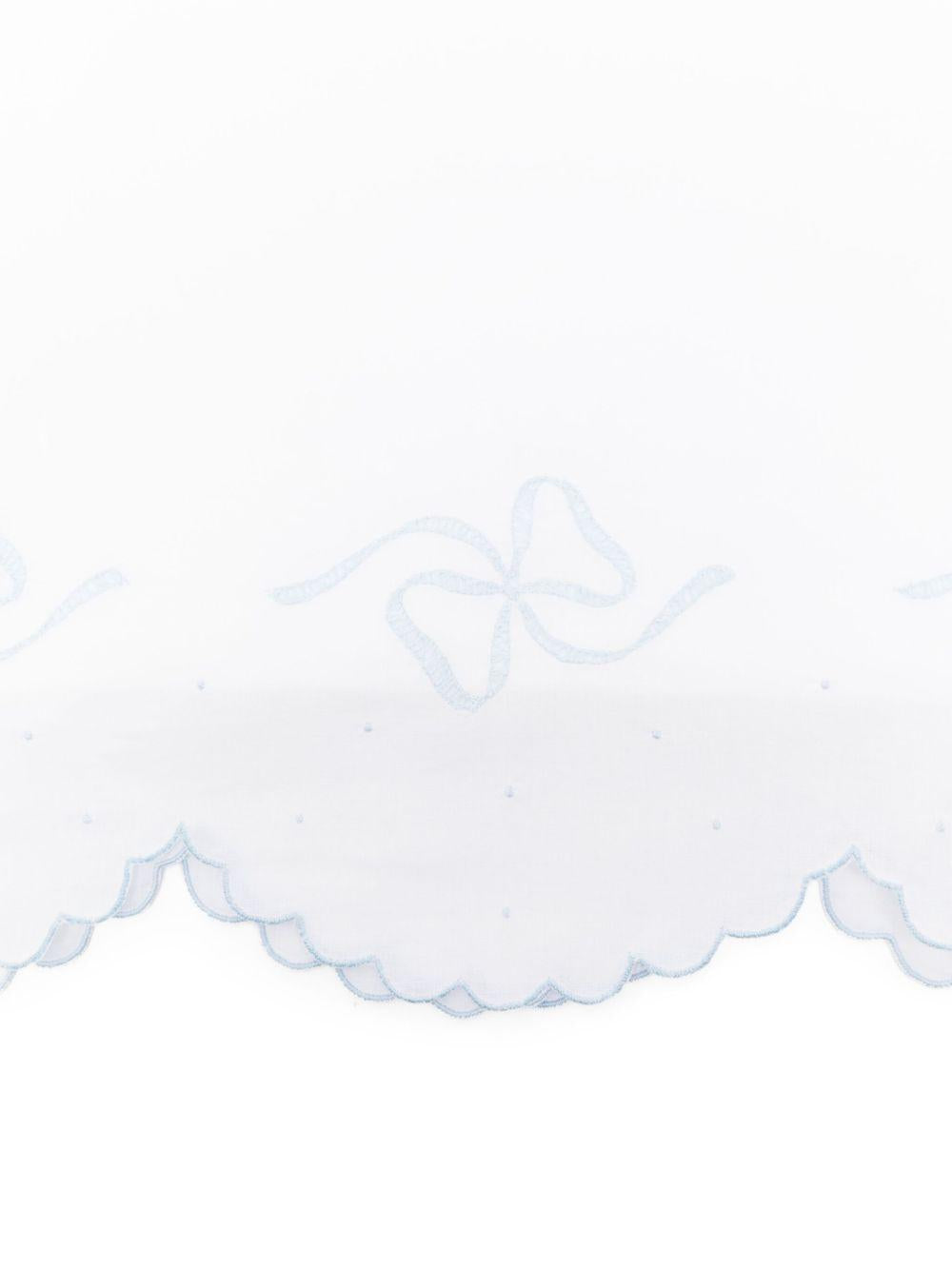 Coperta smerlata per neonati Mariella Ferrari bianco con fiocco LZA1 AZZURRO MARIELLA FERRARI 
