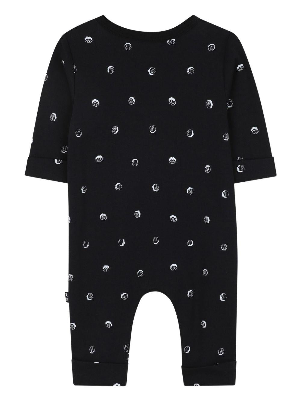 Set tutina e gilet per neonato Boss Kids nero con motivo a pois J52541 09B BOSS KIDS 