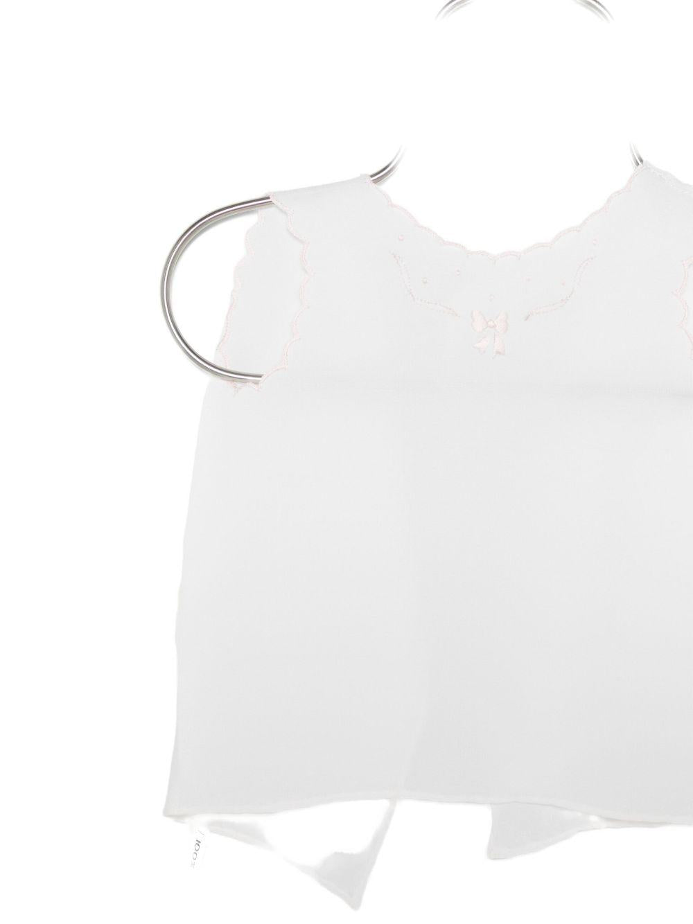 T-shirt per neonata Mariella Ferrari bianca con dettagli ricamati rosa COB2 ROSA MARIELLA FERRARI 