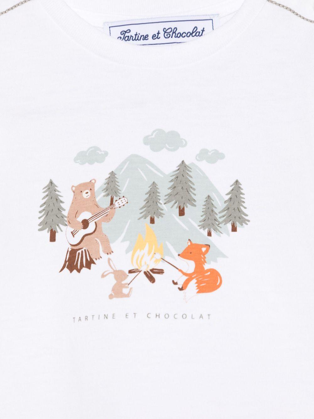 T-shirt per neonato Tartine Et Chocolat bianco con stampa CA10041 57 TArtine & Chocolat 