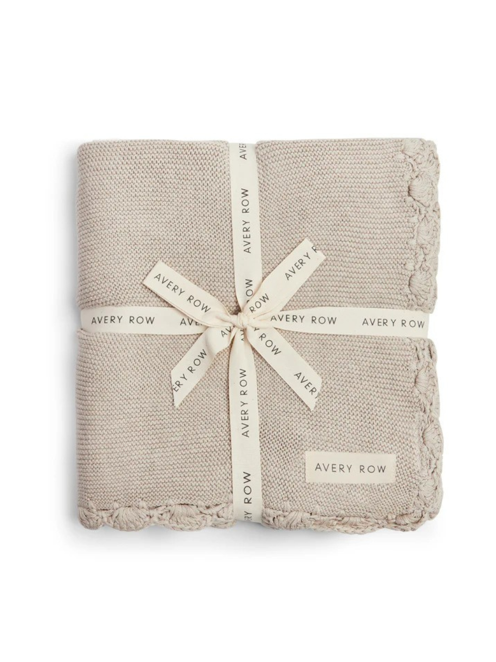 Coperta per neonati Avery Row beige con orlo smerlato BLASCST STONE AVERY ROW 