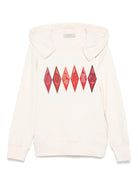 Felpa per bambino Golden Goose Kids beige con cappuccio e applicazione sul davanti P02059P001744 11788 GOLDEN GOOSE KIDS 